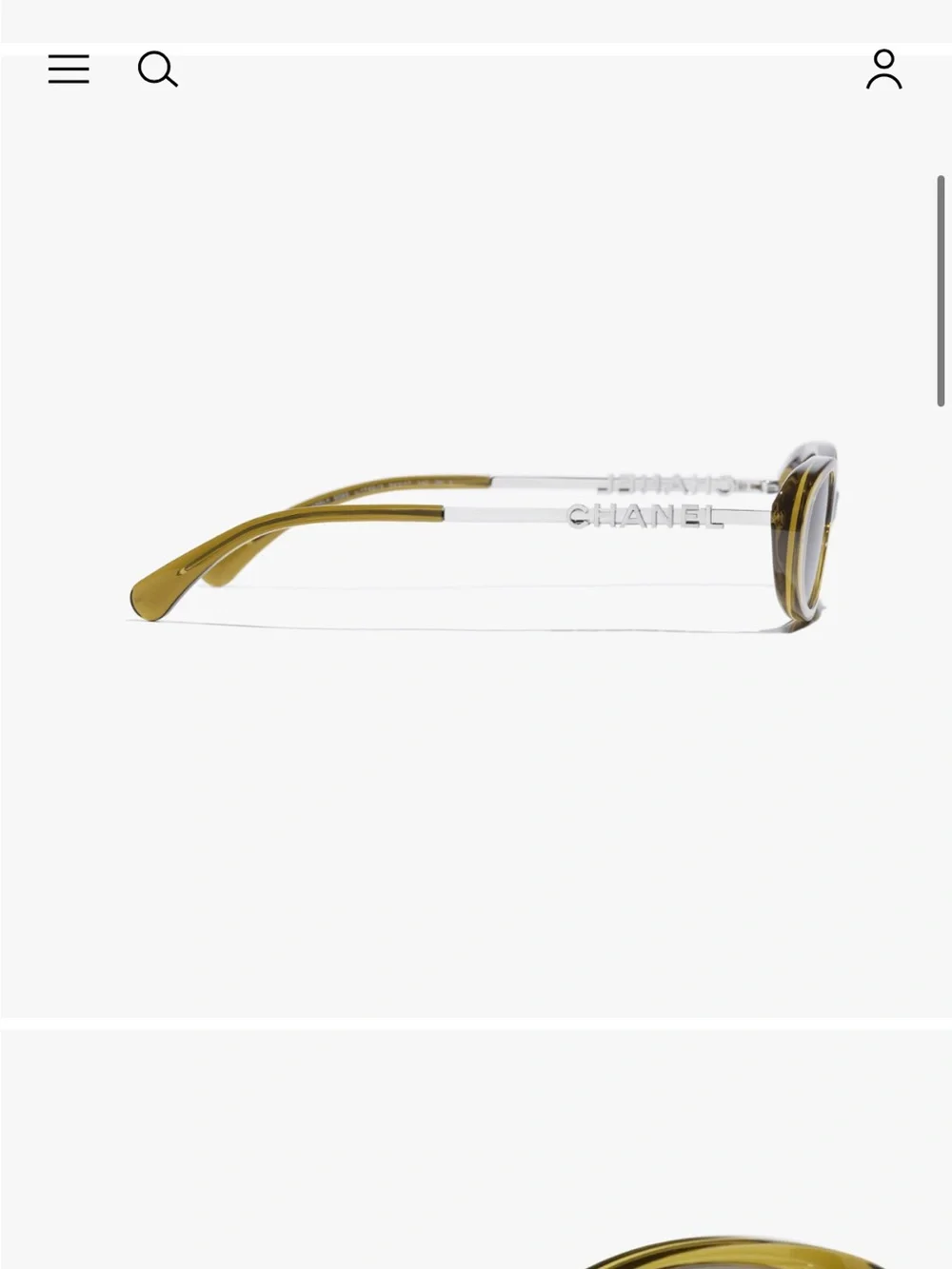 CHANEL Olive Oval Sunglasses with Gray Lenses